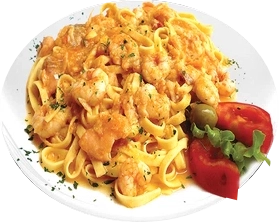Tagliatelle al Salmone e Gamberetti