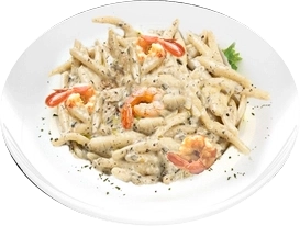 Pljukanci (Pasta Istriana Fatta in Casa) con Gamberi e Tartufo